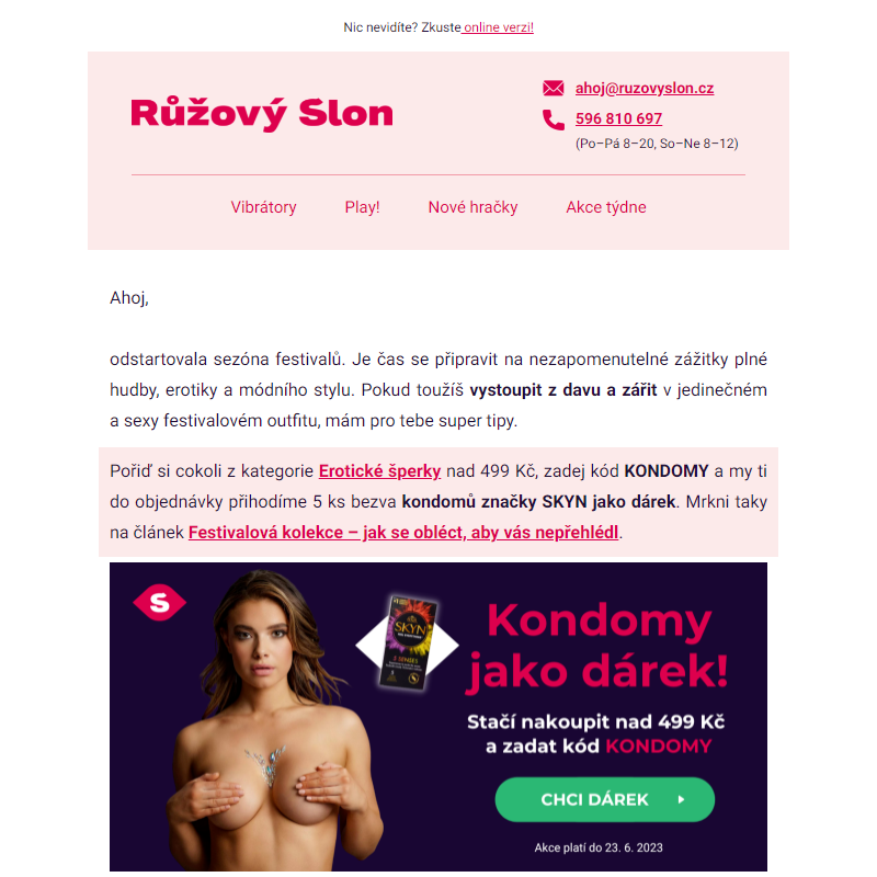 Sexy festivalový look + dárek kondomy SKYN