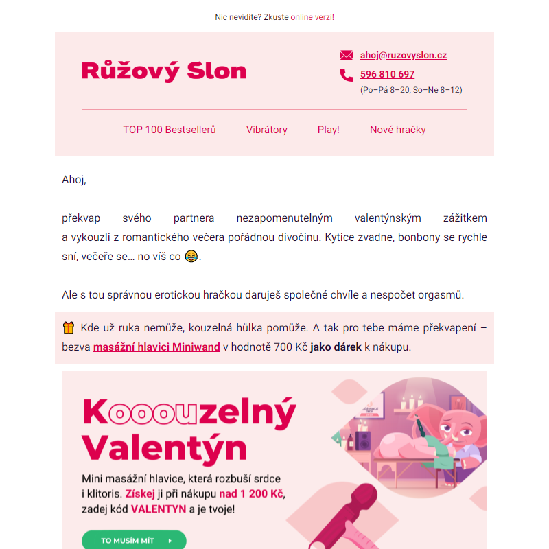 Růžový kooouzelný Valentýn – dárek v hodnotě 700 Kč