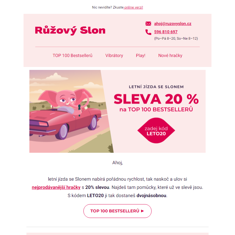 100 bestsellerů s 20% slevou | Tipy sexpertky Veroniky