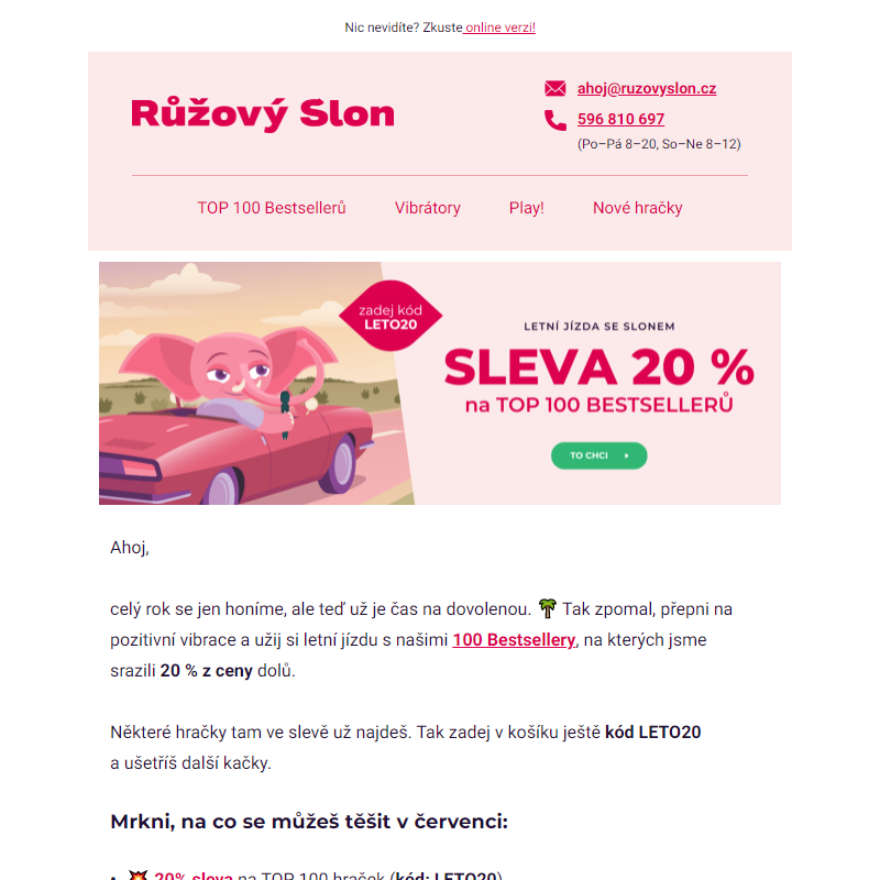 Vibrující letní jízda se Slonem je tady – 20% sleva na 100 nej hraček