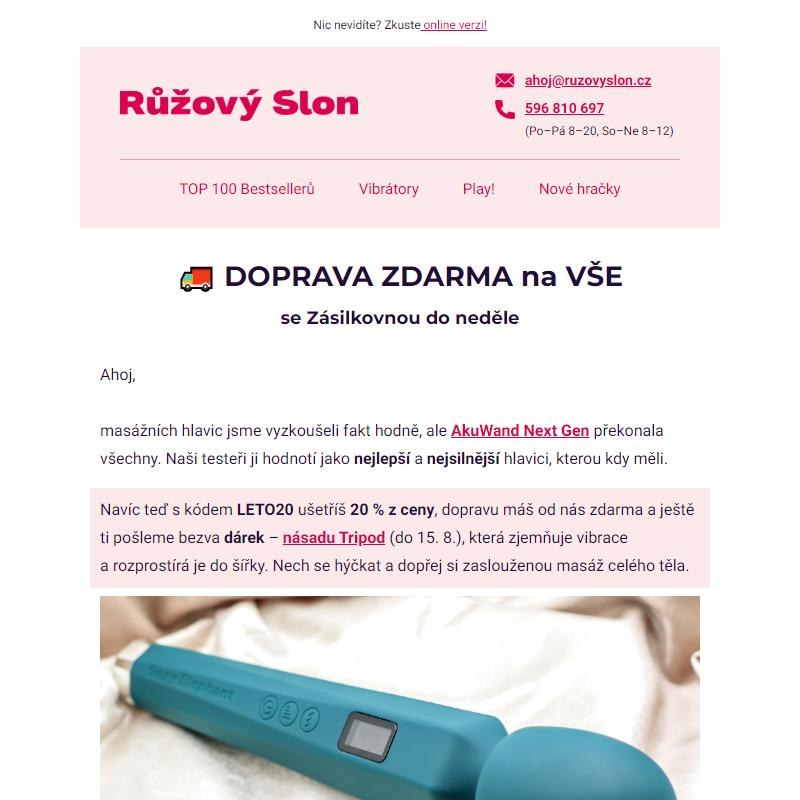 Doprava zdarma na vše + dárek a 20% sleva na AkuWand Next Gen