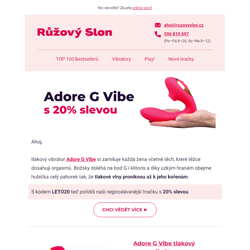 Adore G Vibe = mnohonásobné orgasmy | 20 % sleva