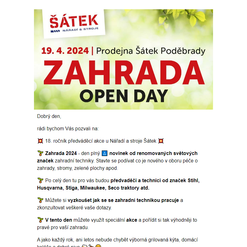, ZAHRADA - Open Day