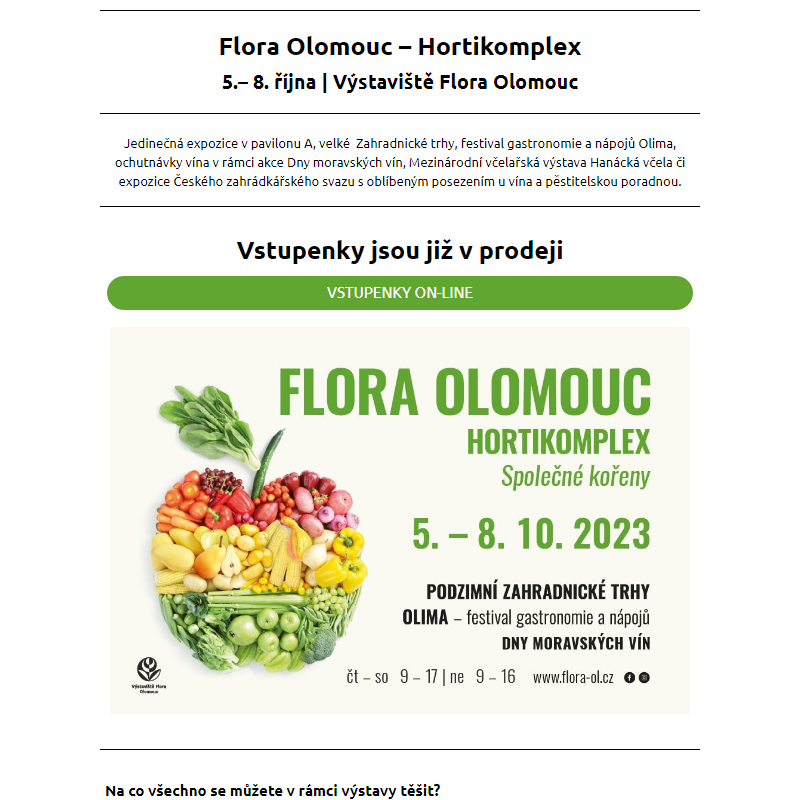 Podzimní výstava Flora Olomouc - 30 let od rozdělení Československa