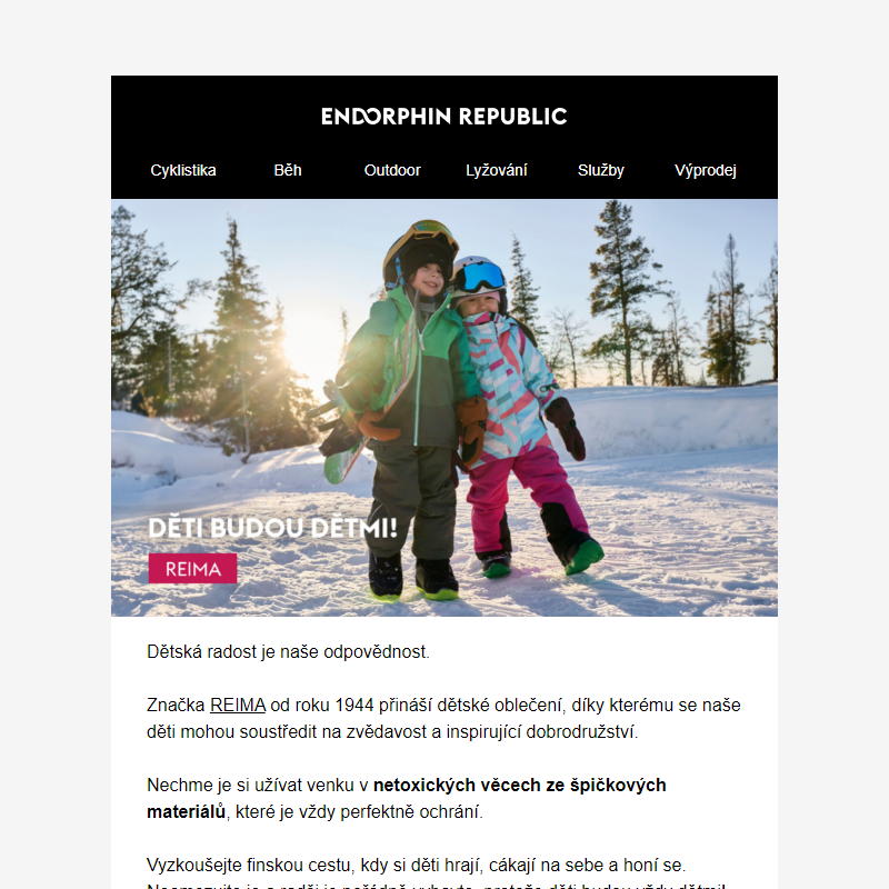 REIMA. Udržitelné design oblečení pro děti. Made in Finland.
