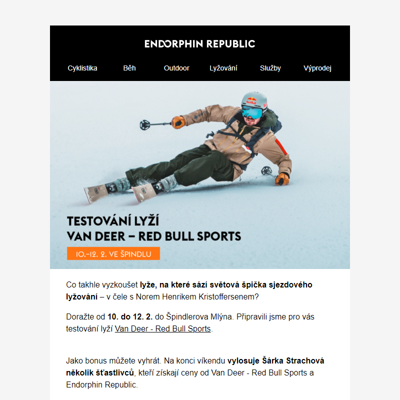 Vyzkoušejte lyže Van Deer - Red Bull Sports. Testování zdarma