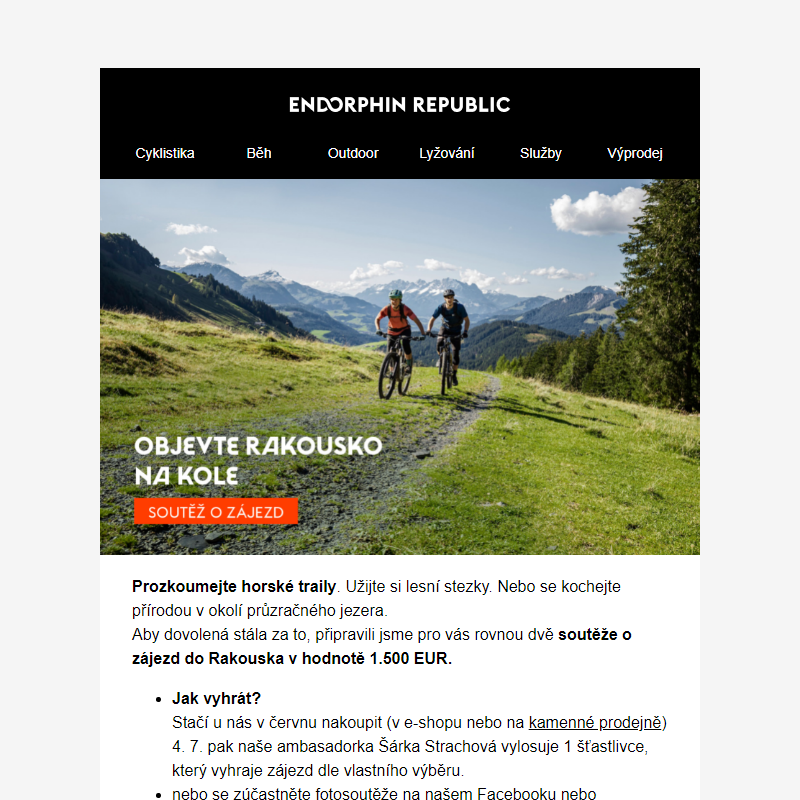 Vyhrajte cyklodovolenou v Rakousku