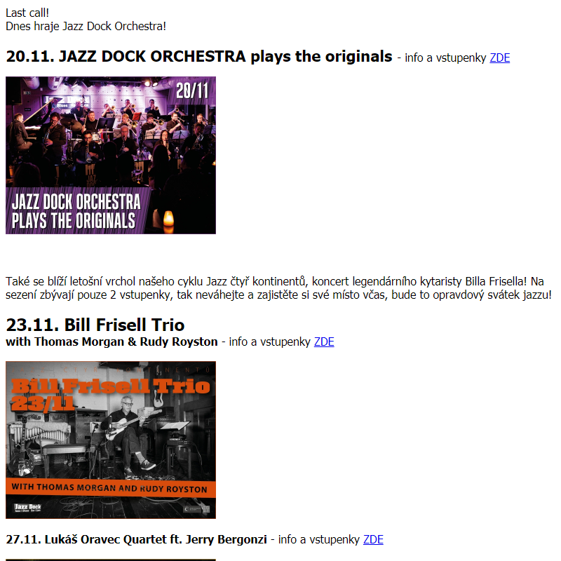 Dnes hraje Jazz Dock Orchestra!