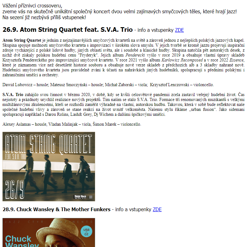 26.9. Atom String Quartet feat. S.V.A. Trio!