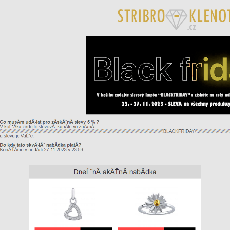 Black Friday odstartoval právě teď! - STRIBRO-klenoty.cz