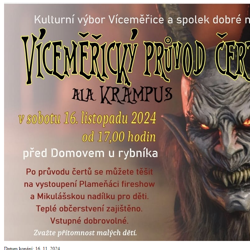 Víceměřický průvod čertů alá Krampus