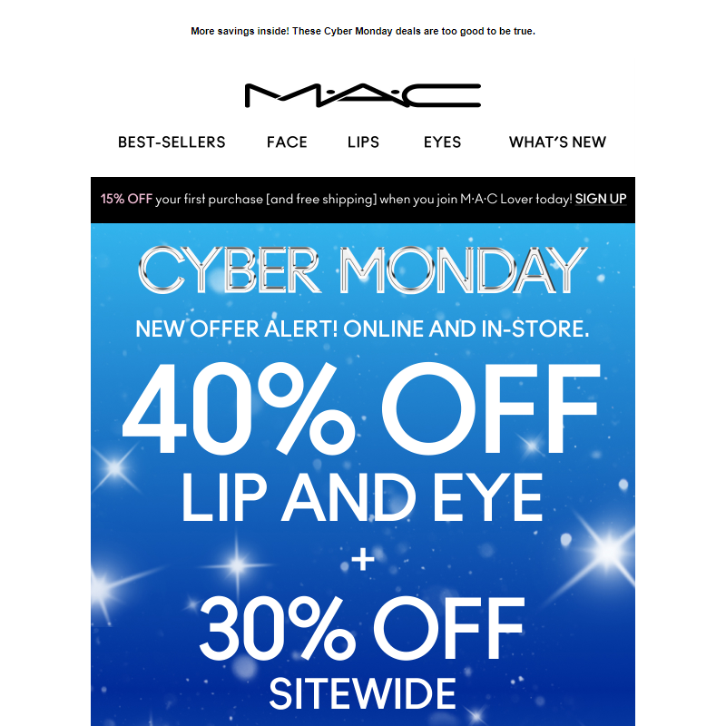 Get 40% OFF Lip and Eye products!