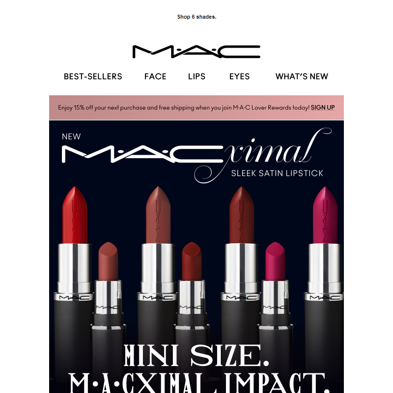 M·A·Cximal Sleek Satin Lipstick has gone MINI!