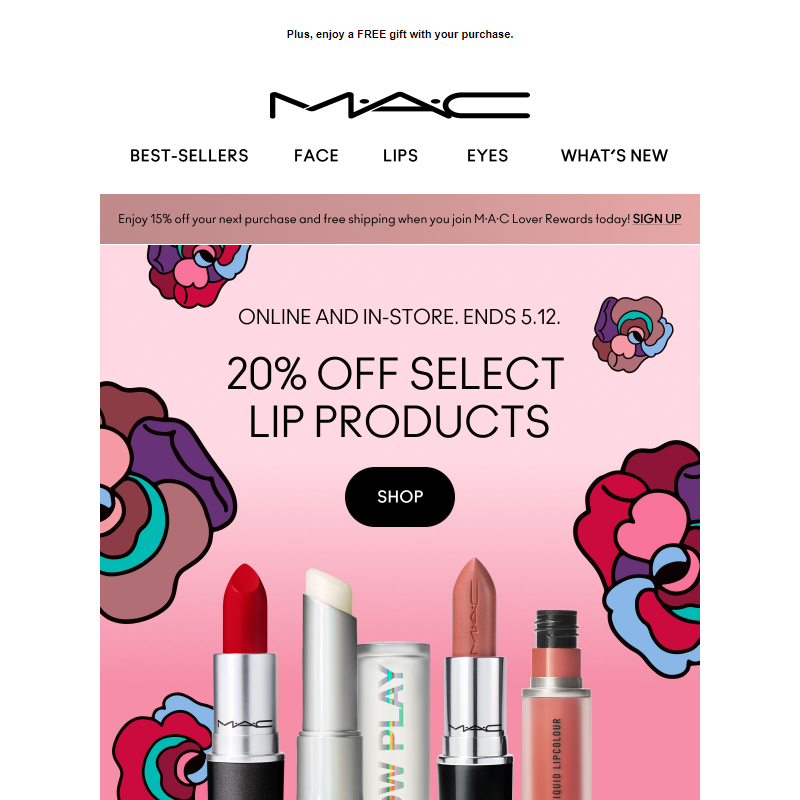 Take 20% OFF lip products! _