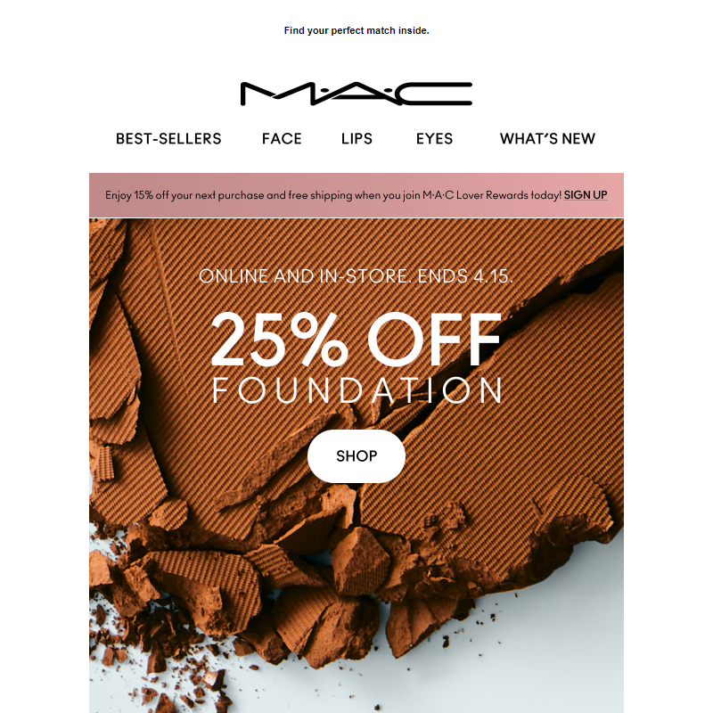 ENDS SOON: 25% OFF foundation!