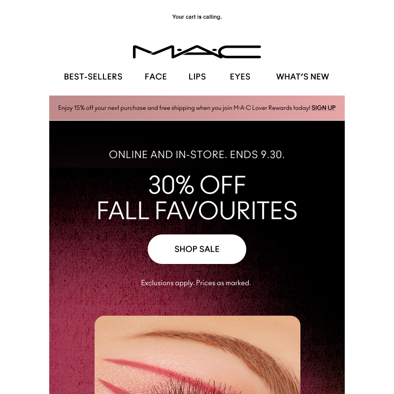 Just in: 30% OFF your new eye look.