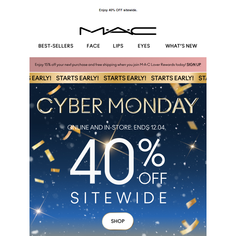 Cyber Monday starts EARLY!