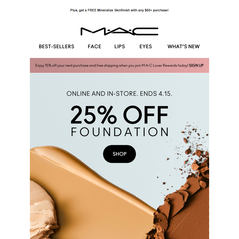 Take 25% OFF Foundation while it lasts.