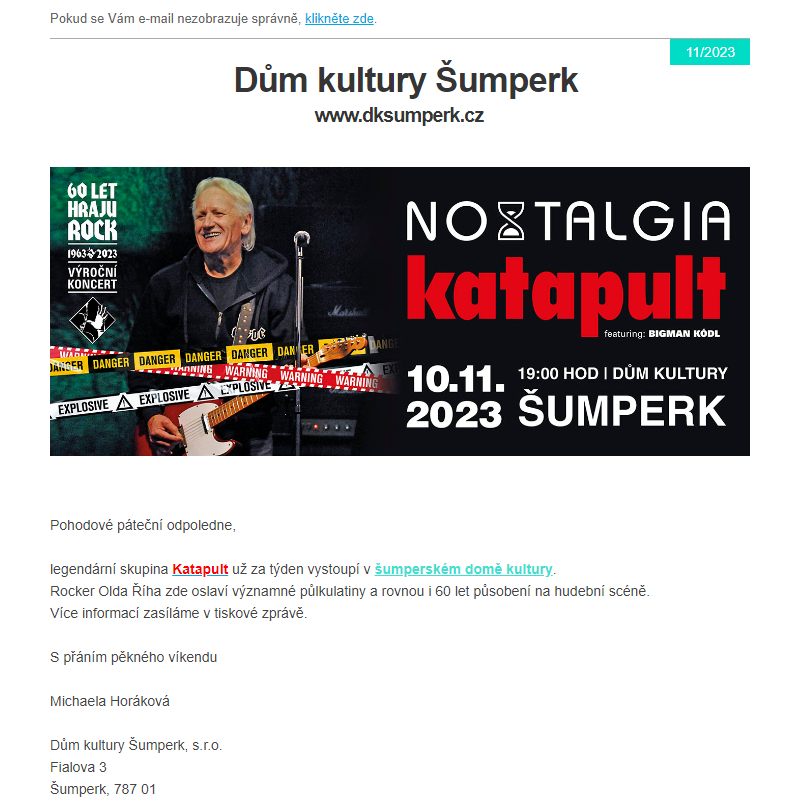 Rocker Olda Říha v Šumperku oslaví 60 let působení na hudební scéně