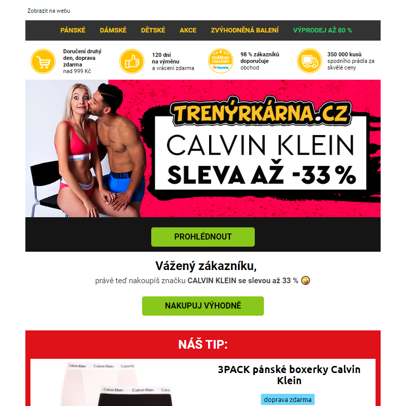 Calvin Klein až -33 % _