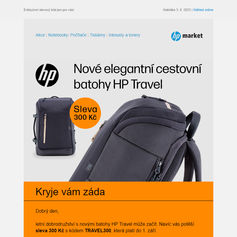 LETNÍ HIT: Stylové batohy HP Travel se slevou až 42%