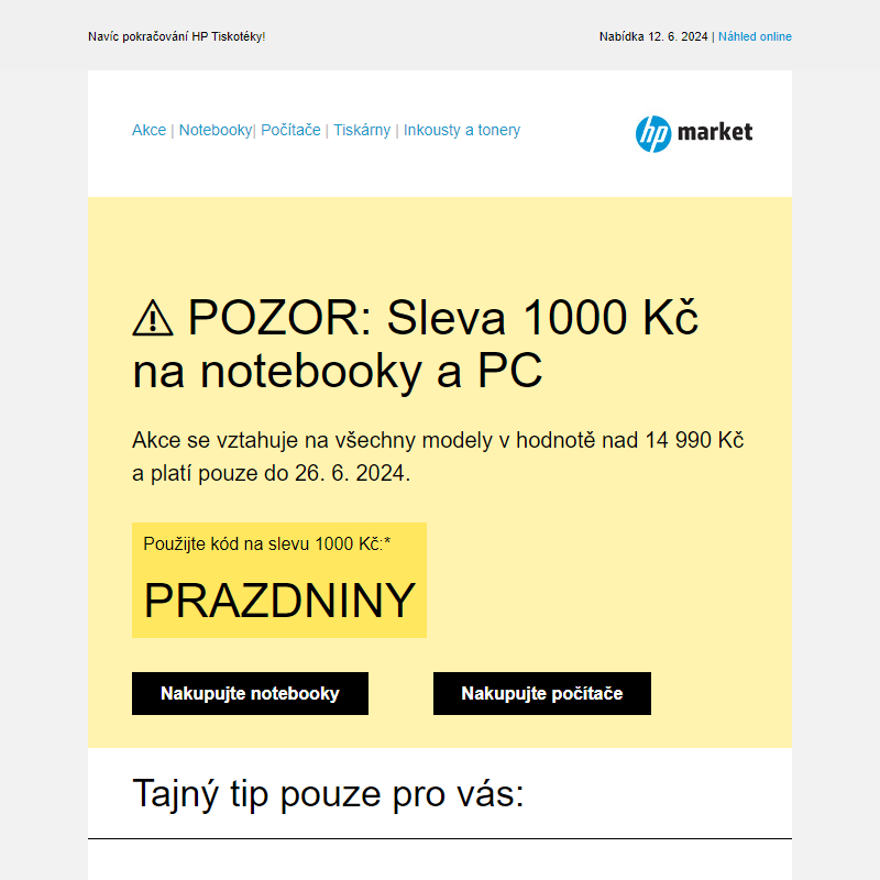 Sleva 1000 Kč na všechny notebooky a PC. _ Pouze do 26. 6.