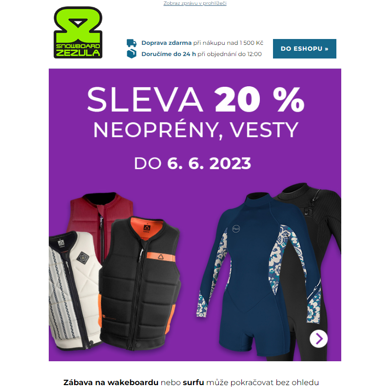 Mokro, ale teplo_  Neopreny a vesty -20 %