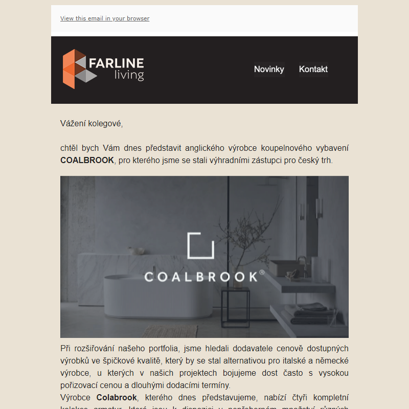 Coalbrook - anglický výrobce koupelnového vybavení _