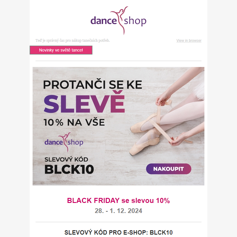 BLACK FRIDAY v Dance-shopu!