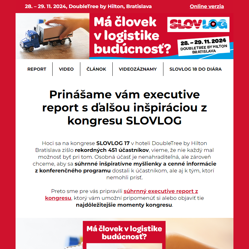 Prečítajte si report z kongresu SLOVLOG 17 a načerpajte inšpiráciu od lídrov z oblasti logistiky