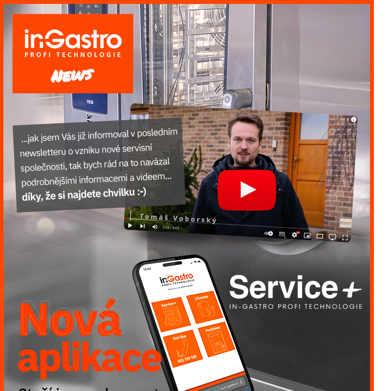 Nová servisní společnost IN-GASTRO Service+ s.r.o.