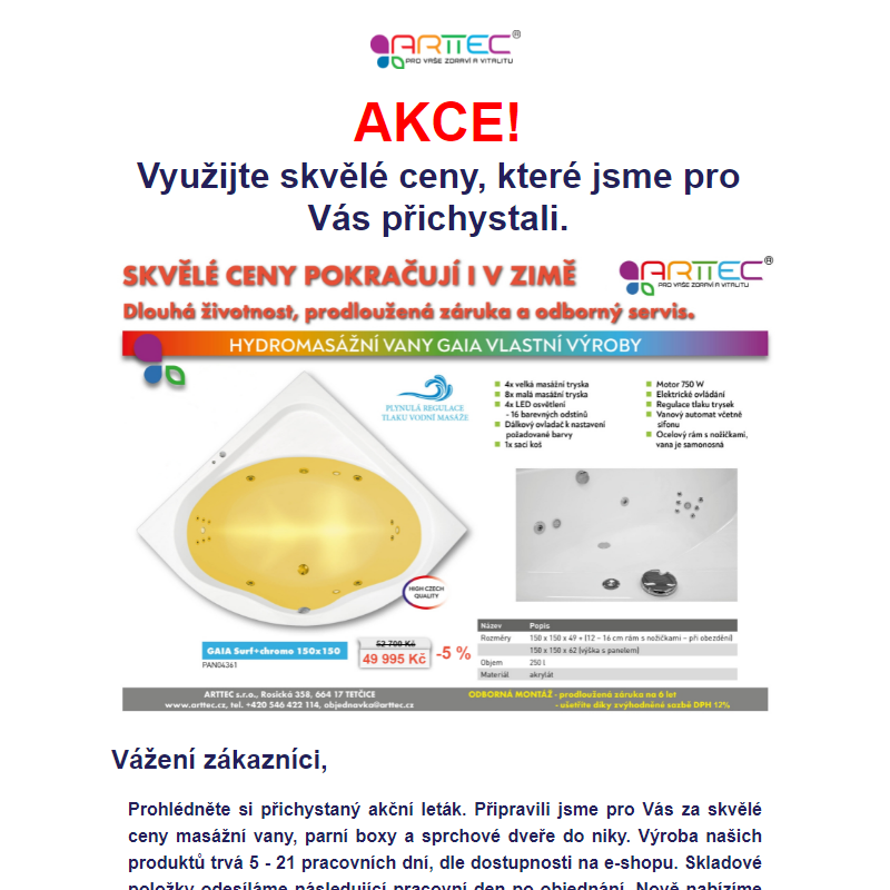 Akční leták plný slev! | ARTTEC s.r.o.