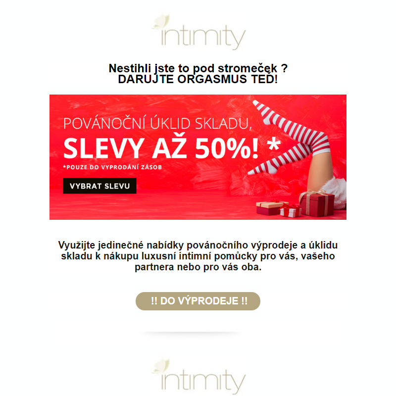 Povánoční úklid skladu - slevy až 50%