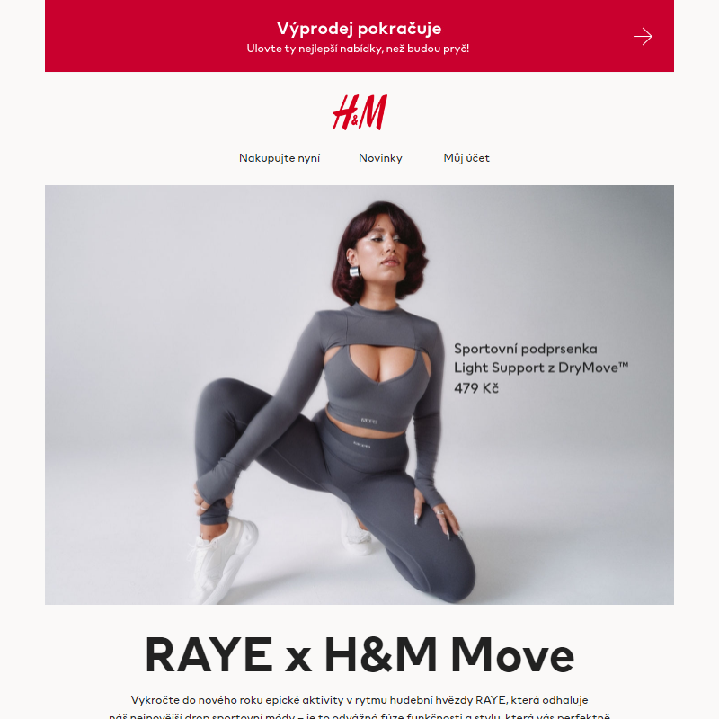 RAYE odhaluje novou várku H&M Move