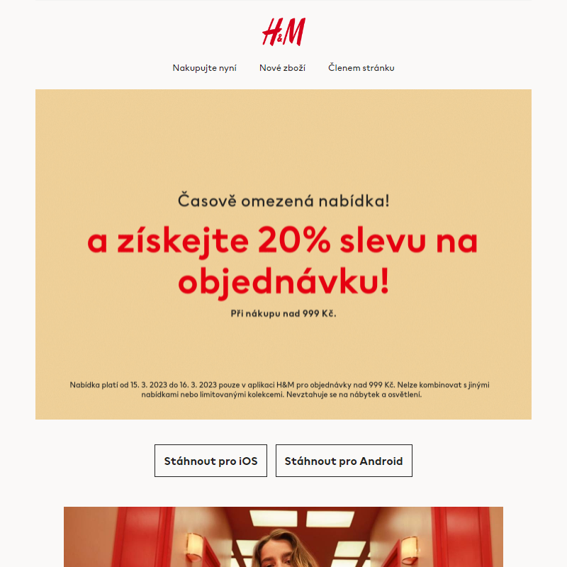 -20 % na nákup v aplikaci H&M _