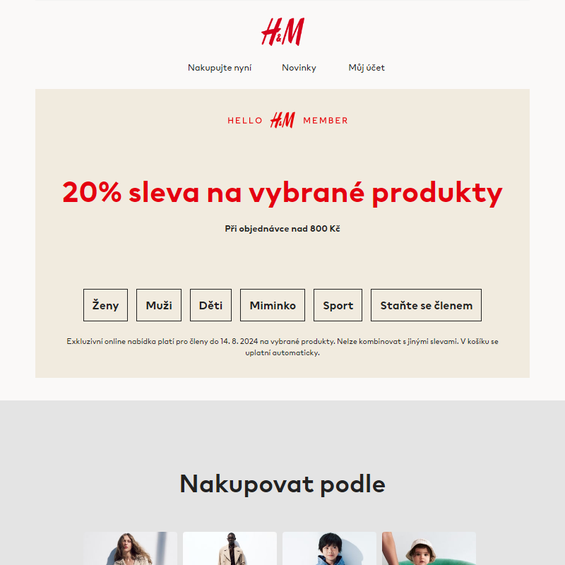 20% sleva na vybrané produkty