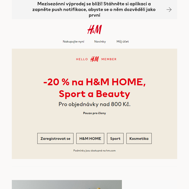 -20 % na H&M HOME, Sport a Beauty