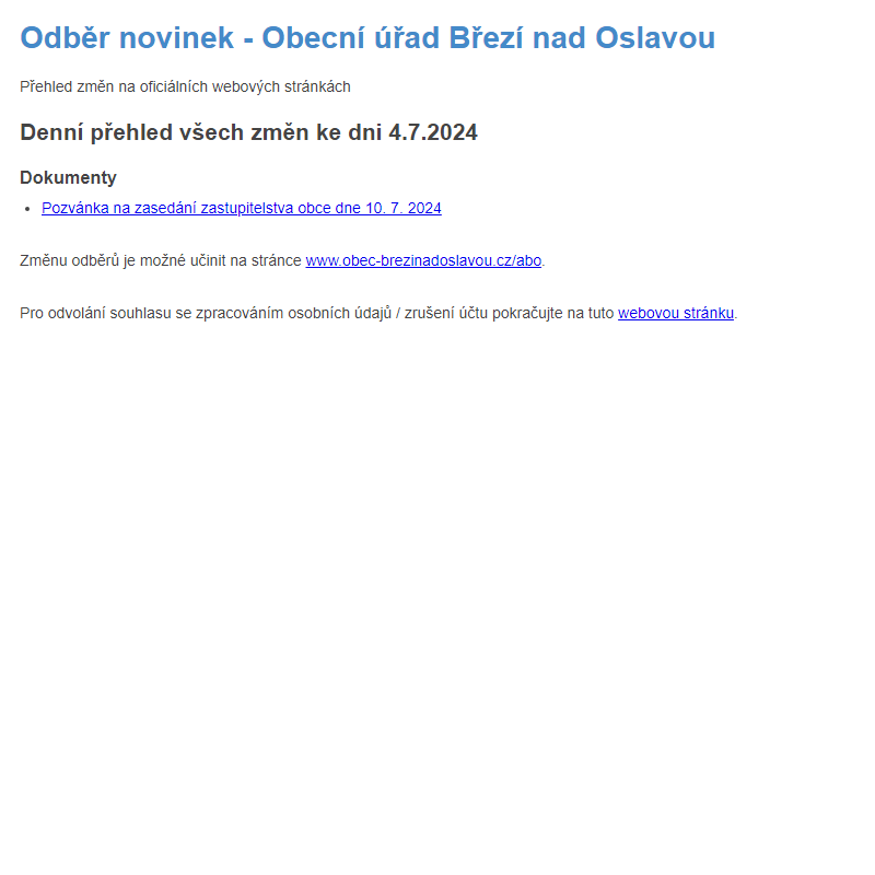 Odběr novinek ze dne 4.7.2024