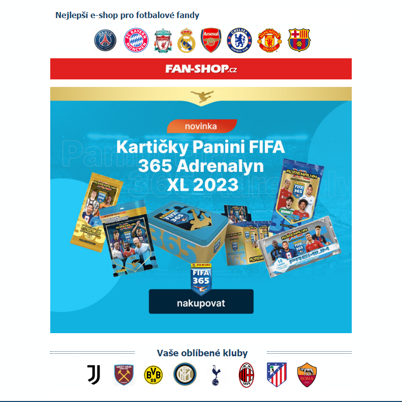 Nové fotbalové kartičky FIFA 365 Adrenalyn XL 2023