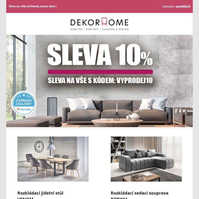 Vylepšete svůj domov - 10% sleva na designový nábytek