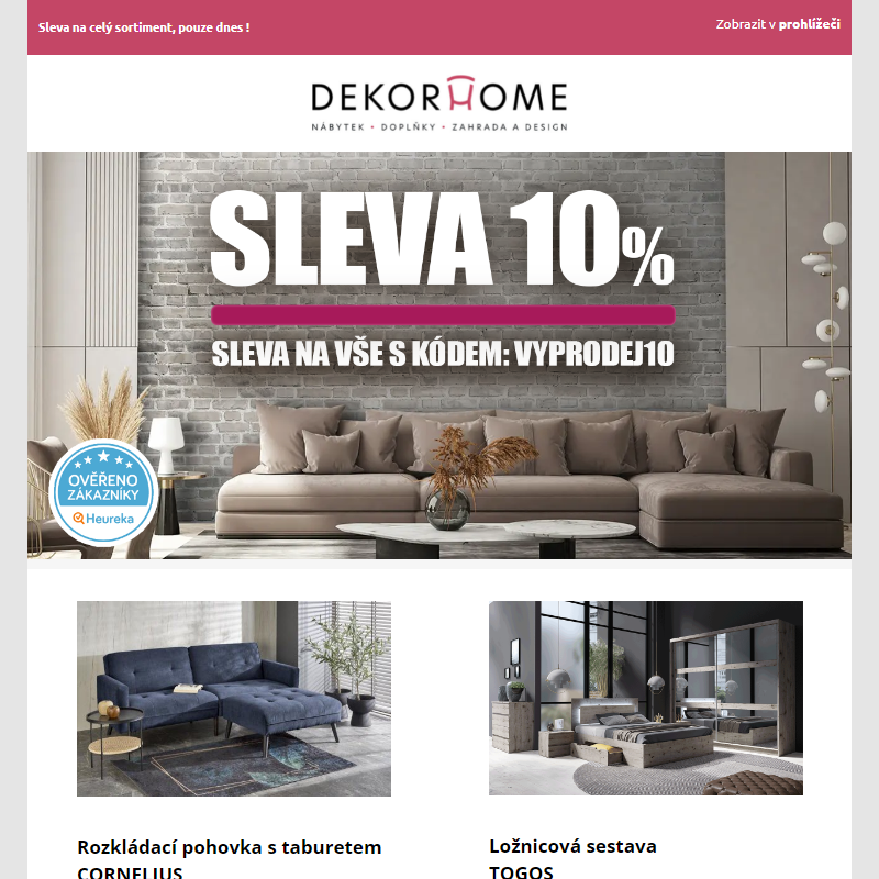 Stylový nábytek s 10% slevou – jen pro vás