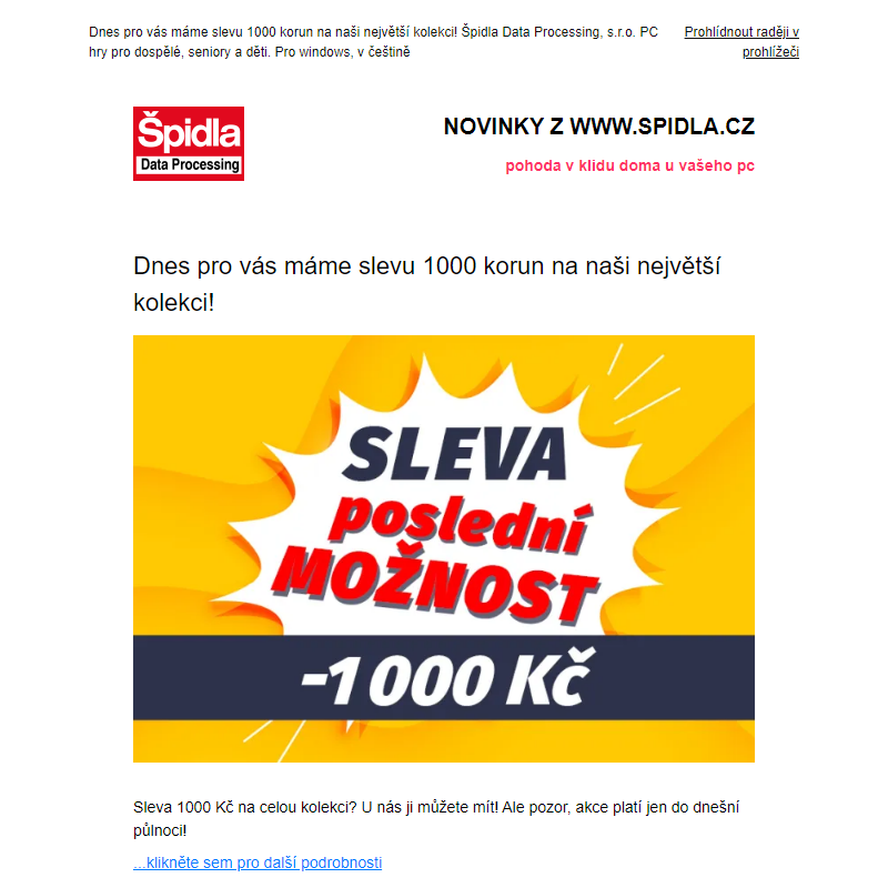 Dnes pro vás máme slevu 1000 korun na naši největší kolekci!