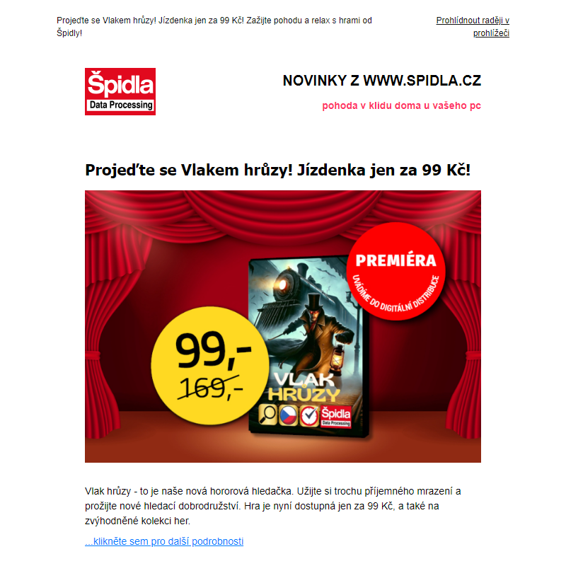 Projeďte se Vlakem hrůzy! Jízdenka jen za 99 Kč!