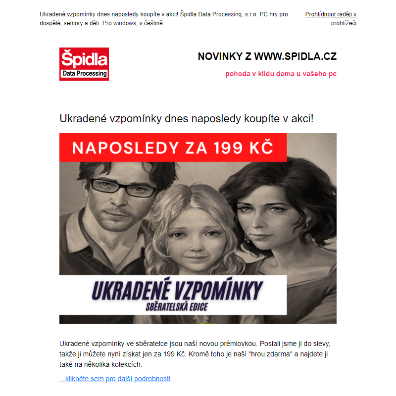 Ukradené vzpomínky dnes naposledy koupíte v akci!