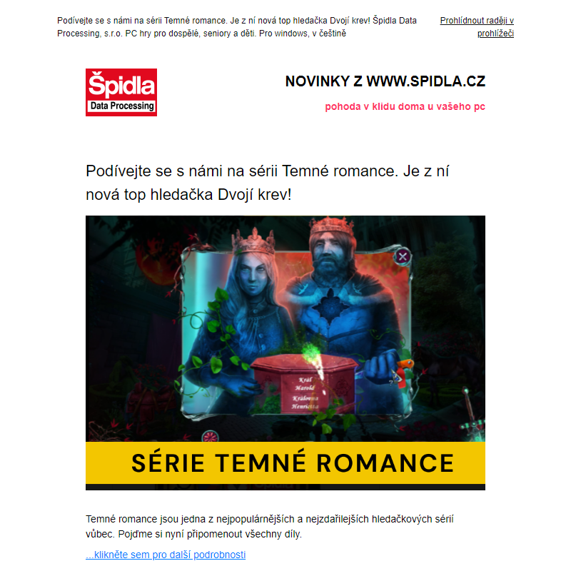 Podívejte se s námi na sérii Temné romance. Je z ní nová top hledačka Dvojí krev!