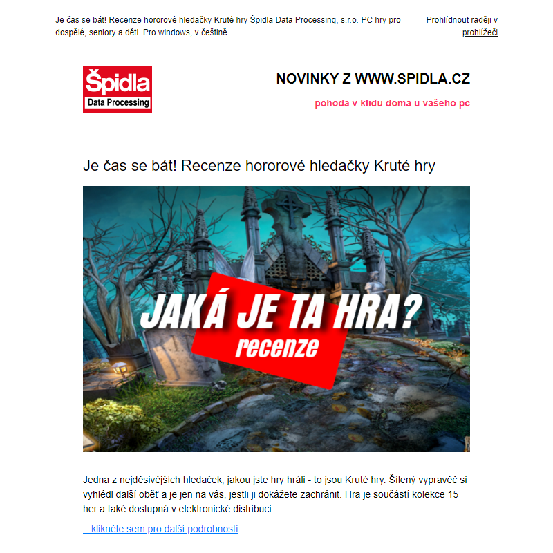 Je čas se bát! Recenze hororové hledačky Kruté hry