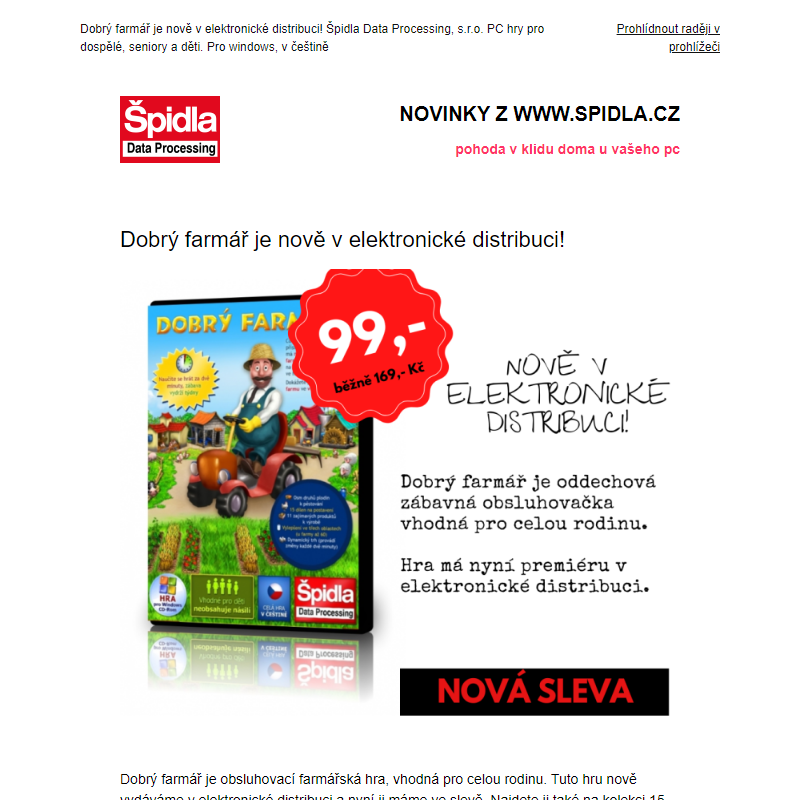 Dobrý farmář je nově v elektronické distribuci!