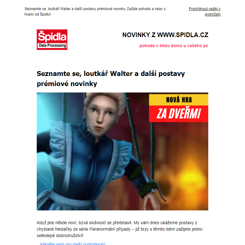 Seznamte se, loutkář Walter a další postavy prémiové novinky