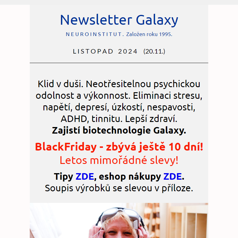 Mimořádné slevy, zbývá 10 dní! BlackFriday Galaxy listopad 20.