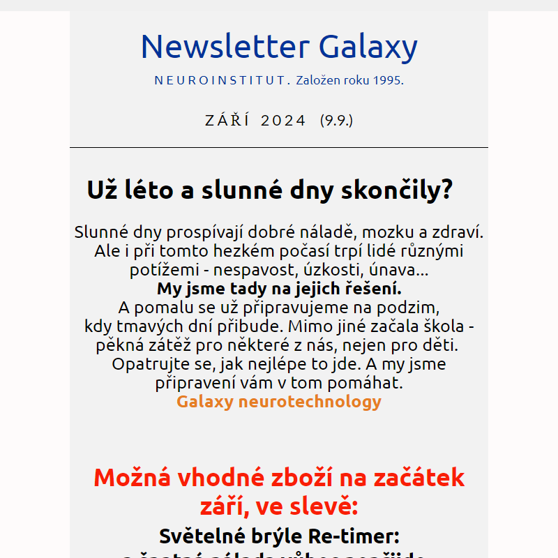 Už léto skončilo? Galaxy září 1.